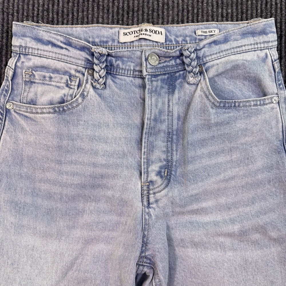 Scotch Soda Jeans Womens 0/25  26x27 The Sky High Rise Jeans  Light Blue Casual - Picture 3 of 9